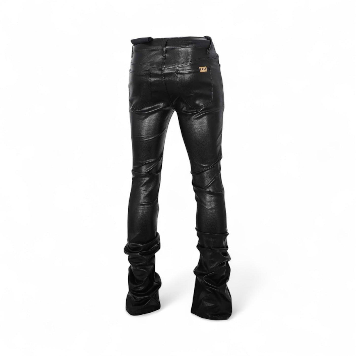 Kash Faux Leather Stacked Pants